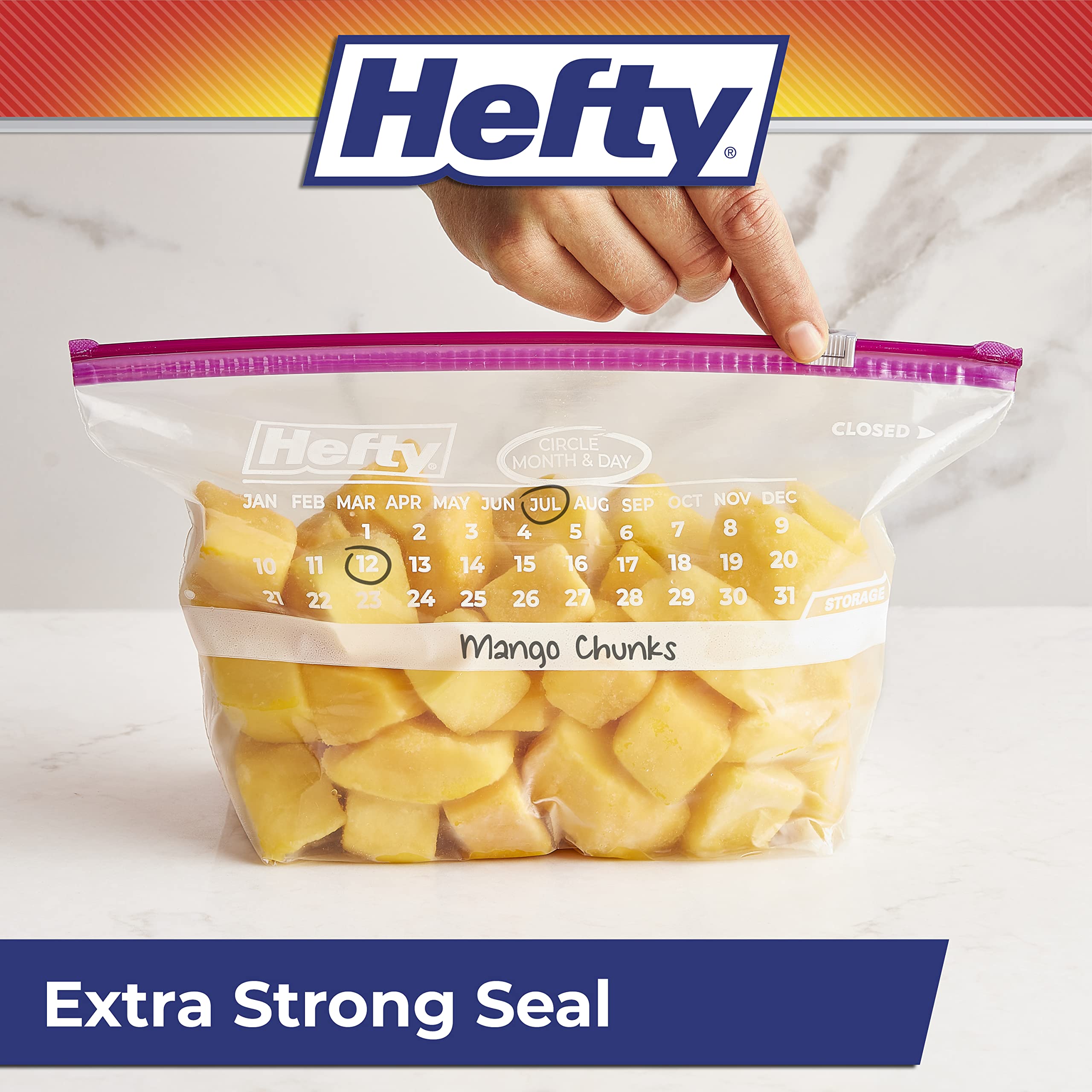 Foto 4 pulgar | Bolsas De Almacenamiento Hefty Slider Calendar De Medio Galón  128 Unidades - Venta Internacional.