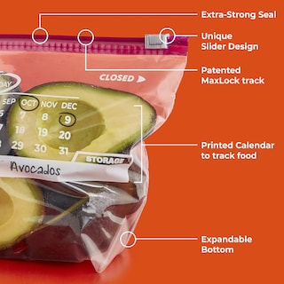 Foto 4 | Bolsas De Almacenamiento Hefty Slider Calendar De Medio Galón 128 Unidades - Venta Internacional.