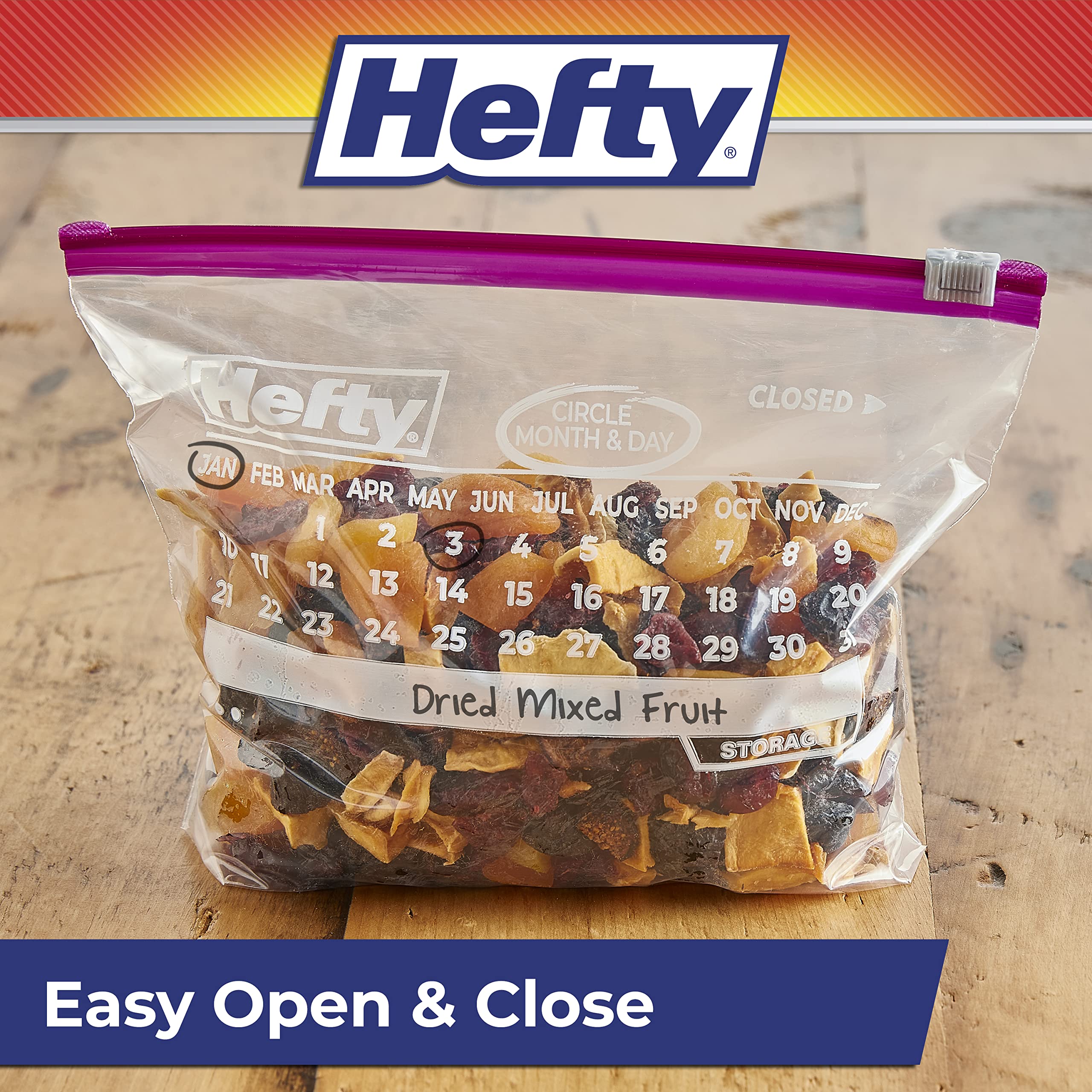 Foto 8 pulgar | Bolsas De Almacenamiento Hefty Slider Para Calendario  Tamaño Cuarto De Galón  160 Unidades - Venta Internacional.