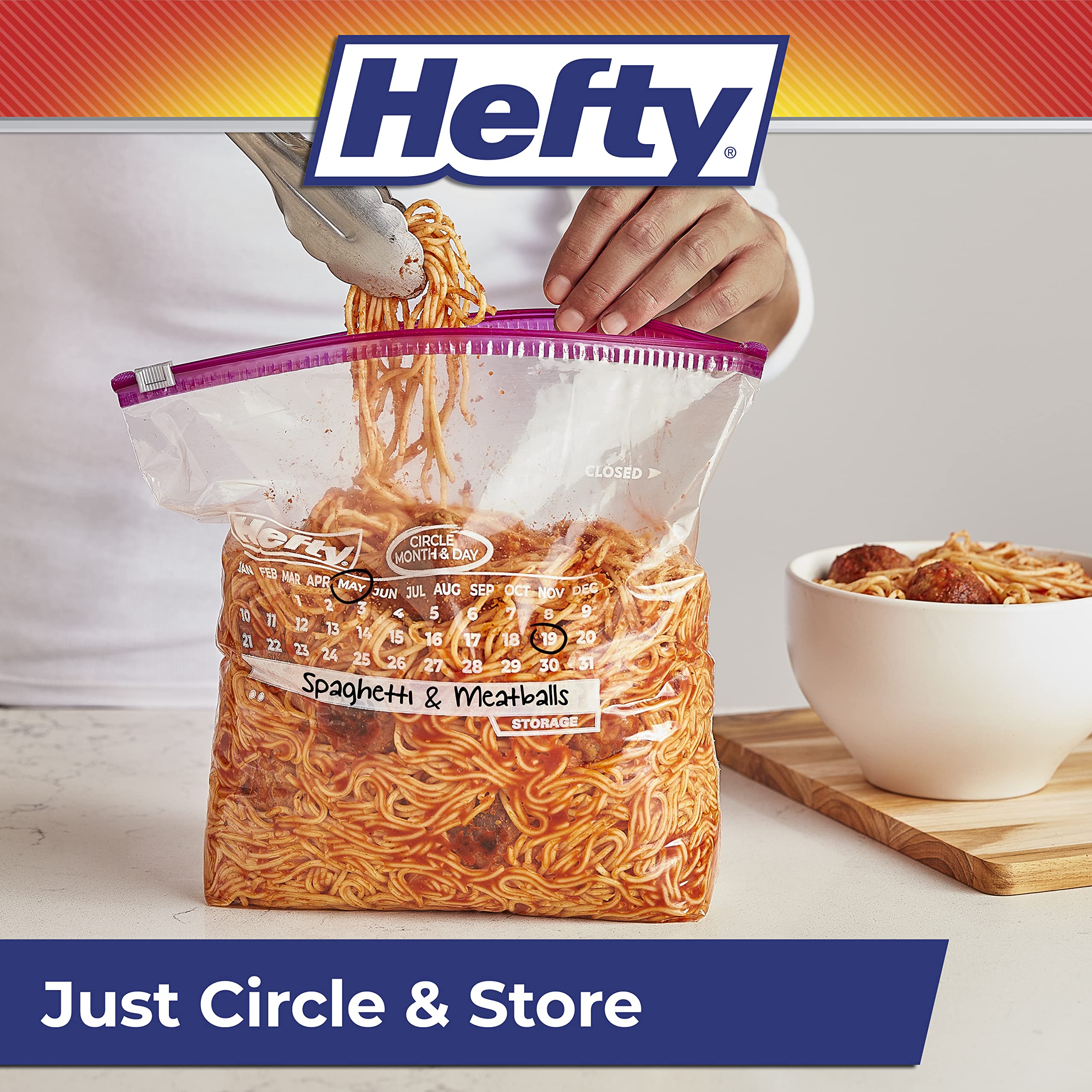 Foto 6 pulgar | Bolsas De Almacenamiento Hefty Slider Calendar  Tamaño Galón  120 Unidades - Venta Internacional.