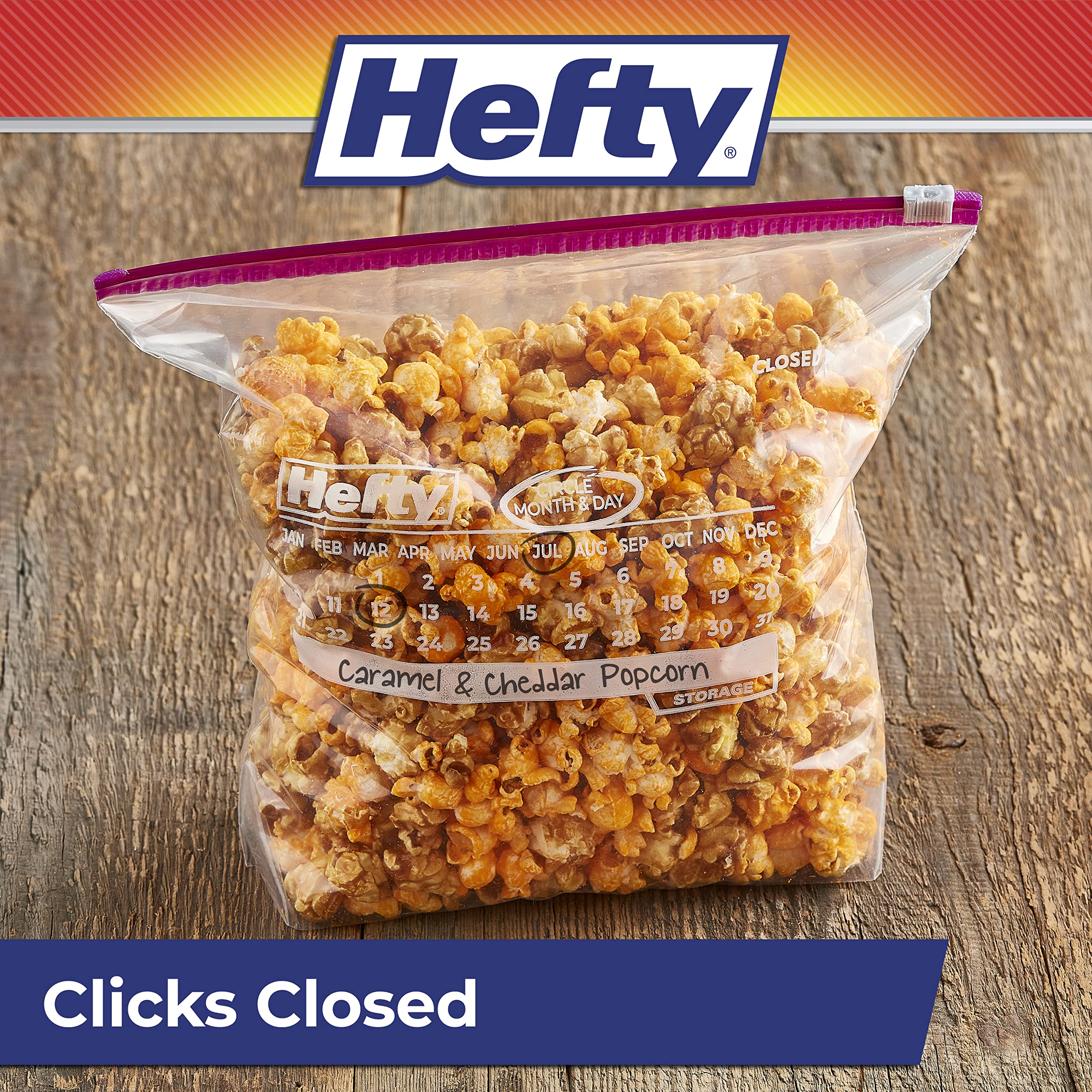 Foto 7 pulgar | Bolsas De Almacenamiento Hefty Slider Calendar  Tamaño Galón  120 Unidades - Venta Internacional.