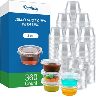 Foto 1 | Juego De Vasos Jello Shot Cups Dealusy 360 De 60 Ml Con Tapas De Plástico Aptas Para Alimentos - Venta Internacional.
