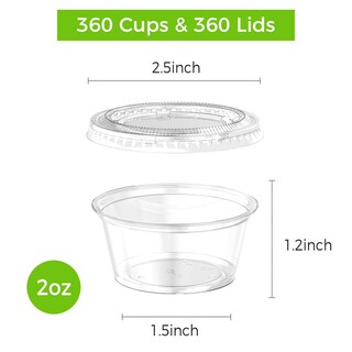 Foto 2 | Juego De Vasos Jello Shot Cups Dealusy 360 De 60 Ml Con Tapas De Plástico Aptas Para Alimentos - Venta Internacional.