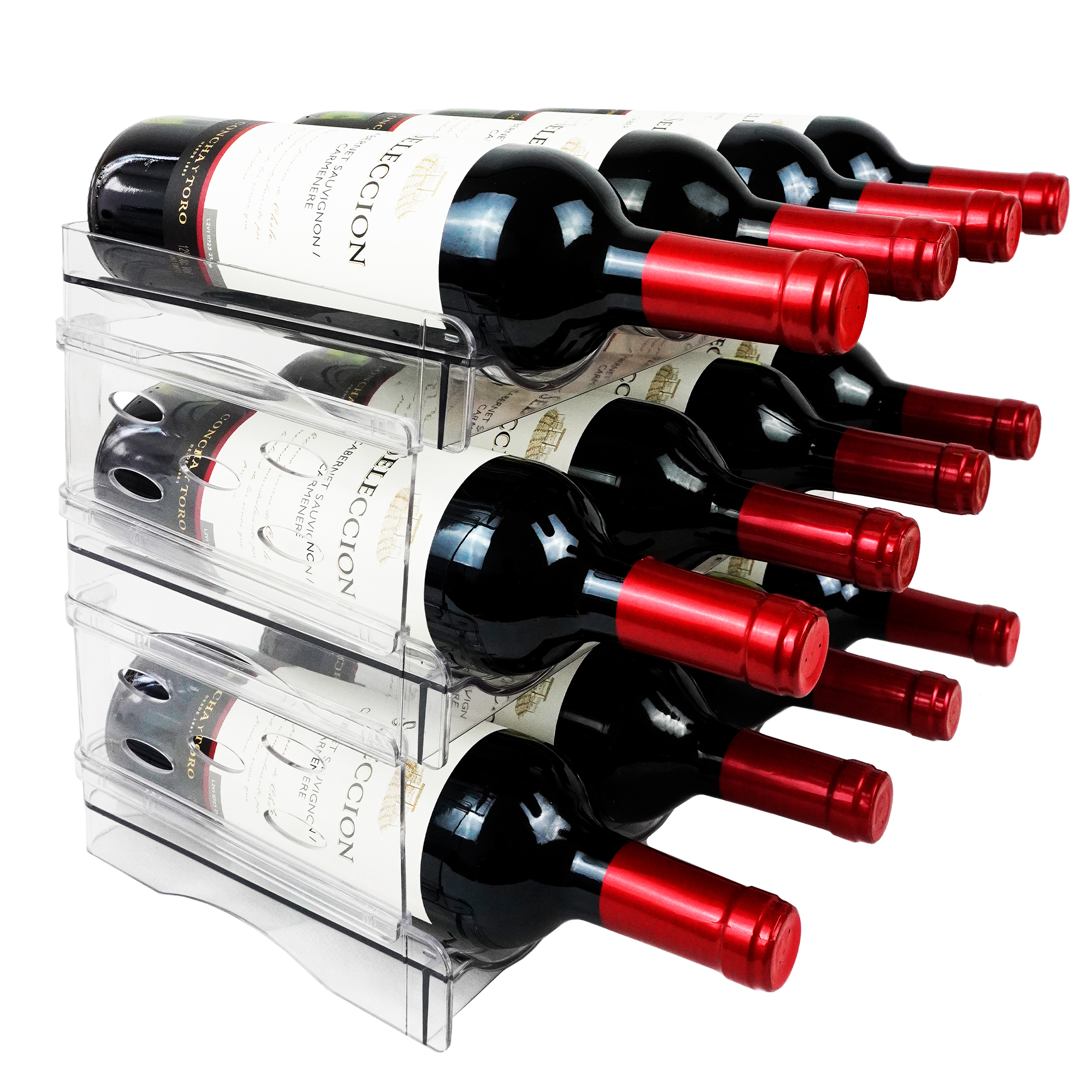 Foto 2 pulgar | Estante Porta Botellas de 3 Niveles en Material Pet Brandtrendy  -Organización Ecológica y Estilo Elegante