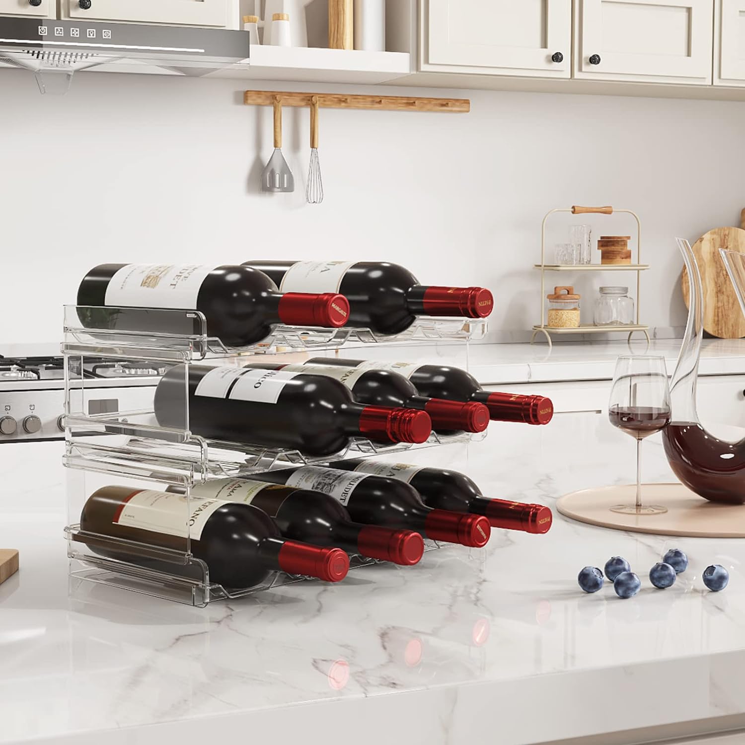 Foto 8 pulgar | Estante Porta Botellas de 3 Niveles en Material Pet Brandtrendy  -Organización Ecológica y Estilo Elegante