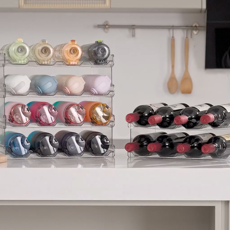 Foto 9 pulgar | Estante Porta Botellas de 3 Niveles en Material Pet Brandtrendy  -Organización Ecológica y Estilo Elegante