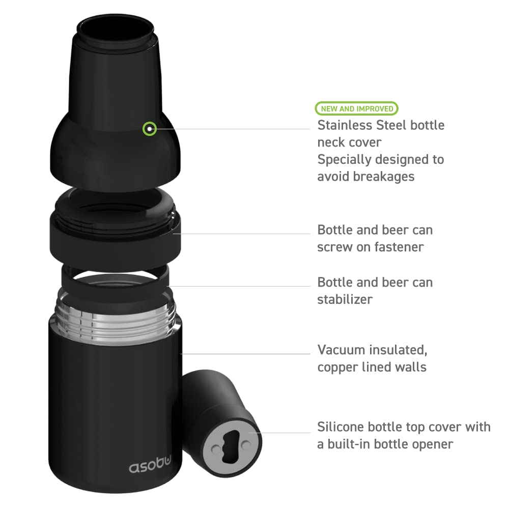 Foto 6 pulgar | Cooler Asobu Frosty Beer 2.0, Acero Inoxidable Aislante, 355 Ml - Venta Internacional.