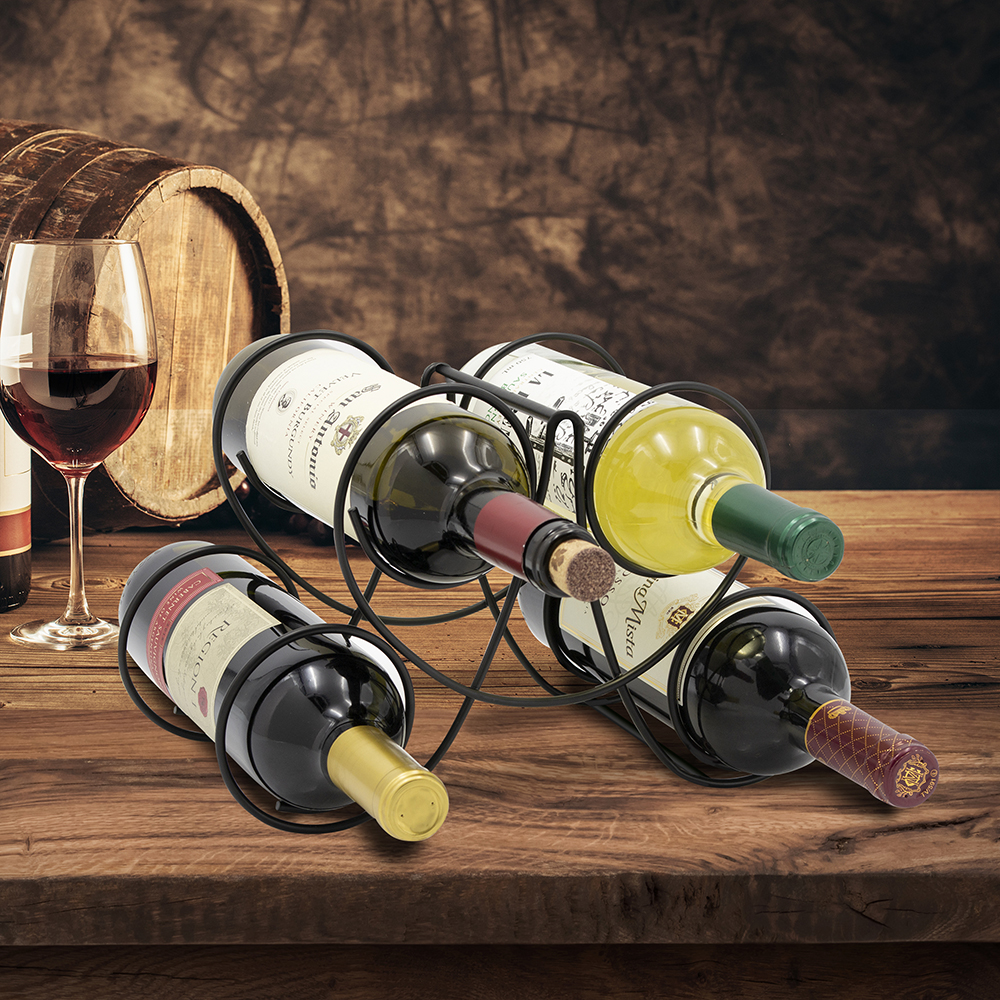 Foto 2 | Portabotellas de Vino Zomilux Negro para 4 Botellas