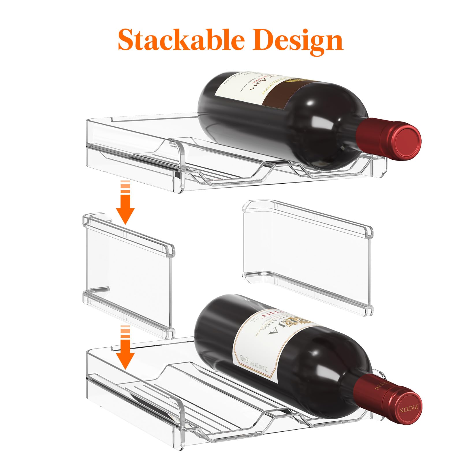 Foto 2 | Botellero Lifewit De Plástico Apilable Para Nevera, 4 Botellas - Venta Internacional.
