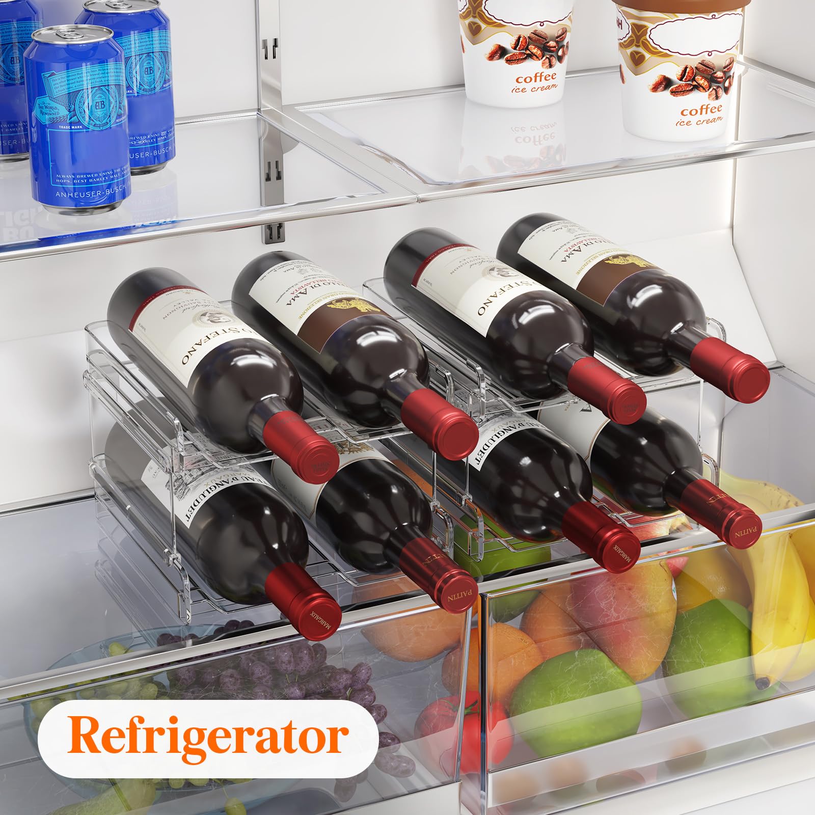 Foto 6 pulgar | Botellero Lifewit De Plástico Apilable Para Nevera, 4 Botellas - Venta Internacional.