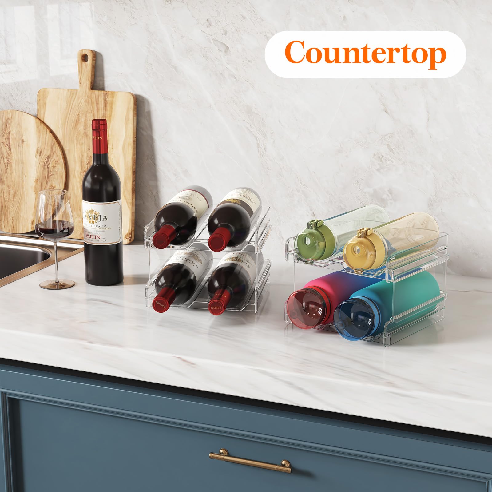 Foto 7 | Botellero Lifewit De Plástico Apilable Para Nevera, 4 Botellas - Venta Internacional.