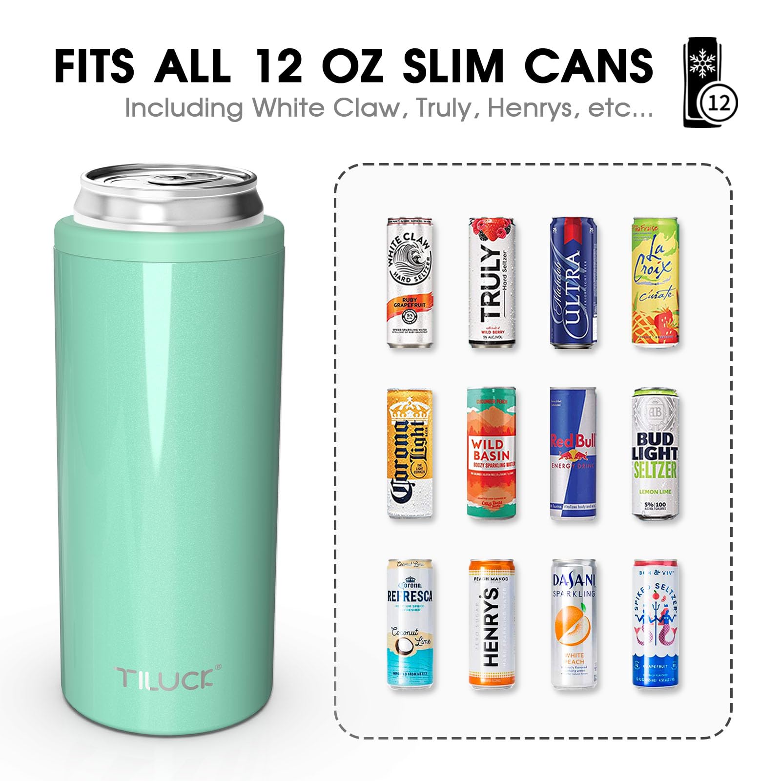 Foto 4 pulgar | Can Cooler Tiluck Skinny For Slim Beer & Hard Seltzer, 355 Ml - Venta Internacional.