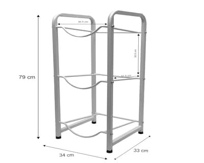 Foto 3 | Estantería Para Garrafones Mu:4life Mu-ptg-2-g Gris Con Estructura De Acero Resistente Y Desmontable Para 3 Botellas