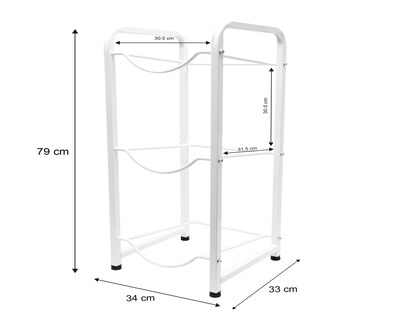 Foto 3 | Estantería Para Garrafones Mu:4life Mu-ptg-2-b Blanco Con Estructura De Acero Resistente Y Desmontable Para 3 Botellas