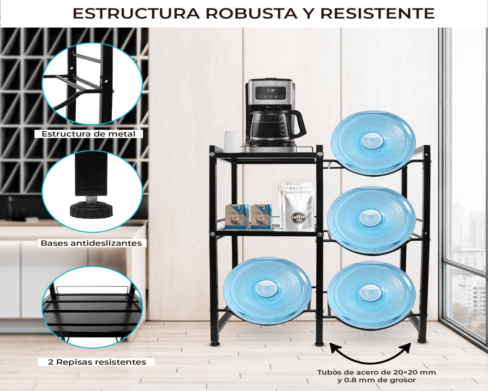 Foto 4 | Estante para Garrafones Mu:4Life de Acero
