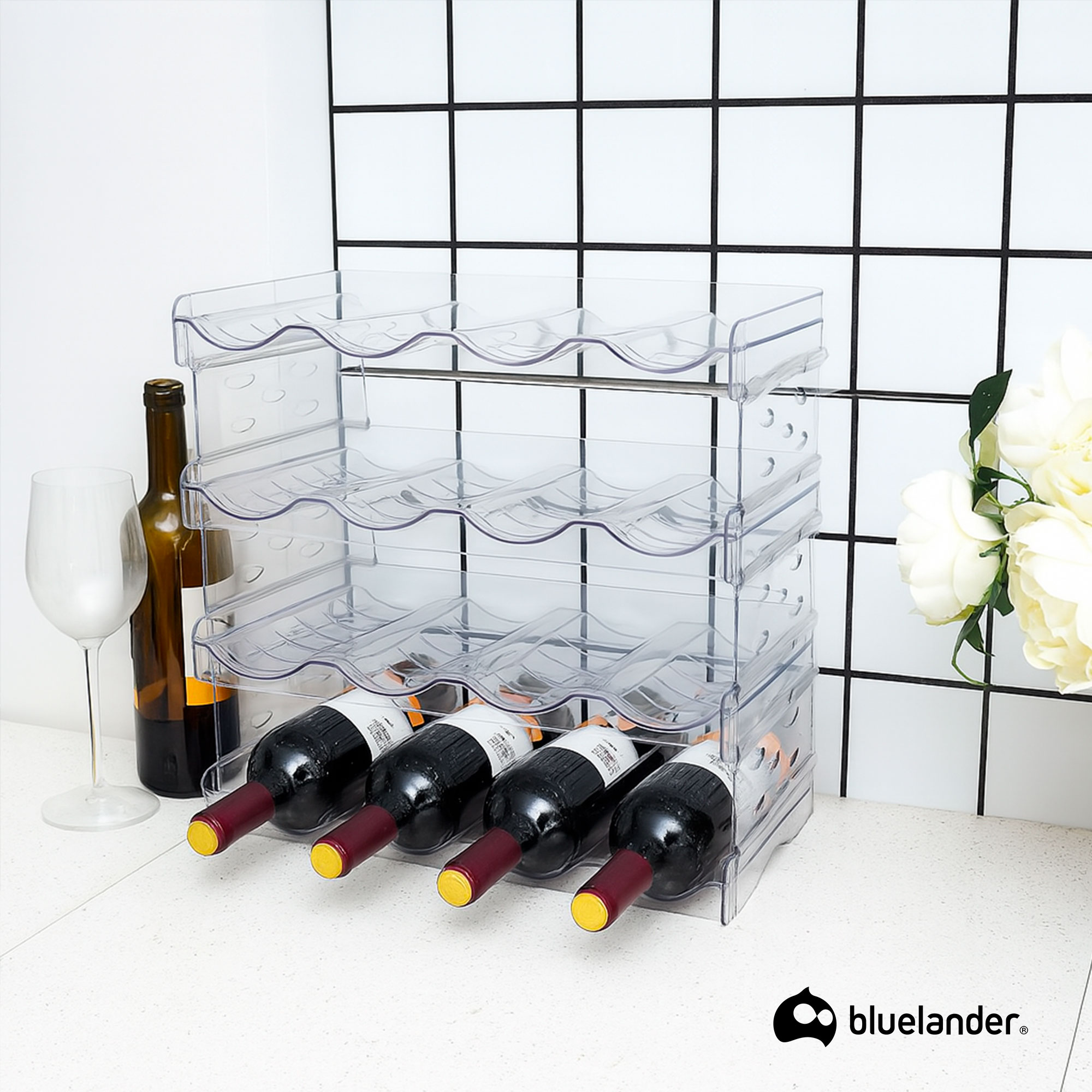 Foto 3 pulgar | Estante Organizador  Organizador De Vasos  Termos Y Botellas   Bluelander (16 Botellas)