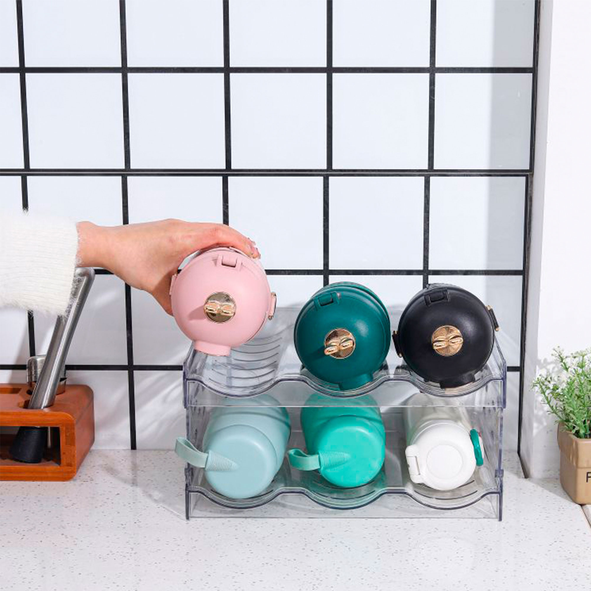 Foto 4 pulgar | Estante Organizador  Organizador De Vasos  Termos Y Botellas   Bluelander (12 Botellas)