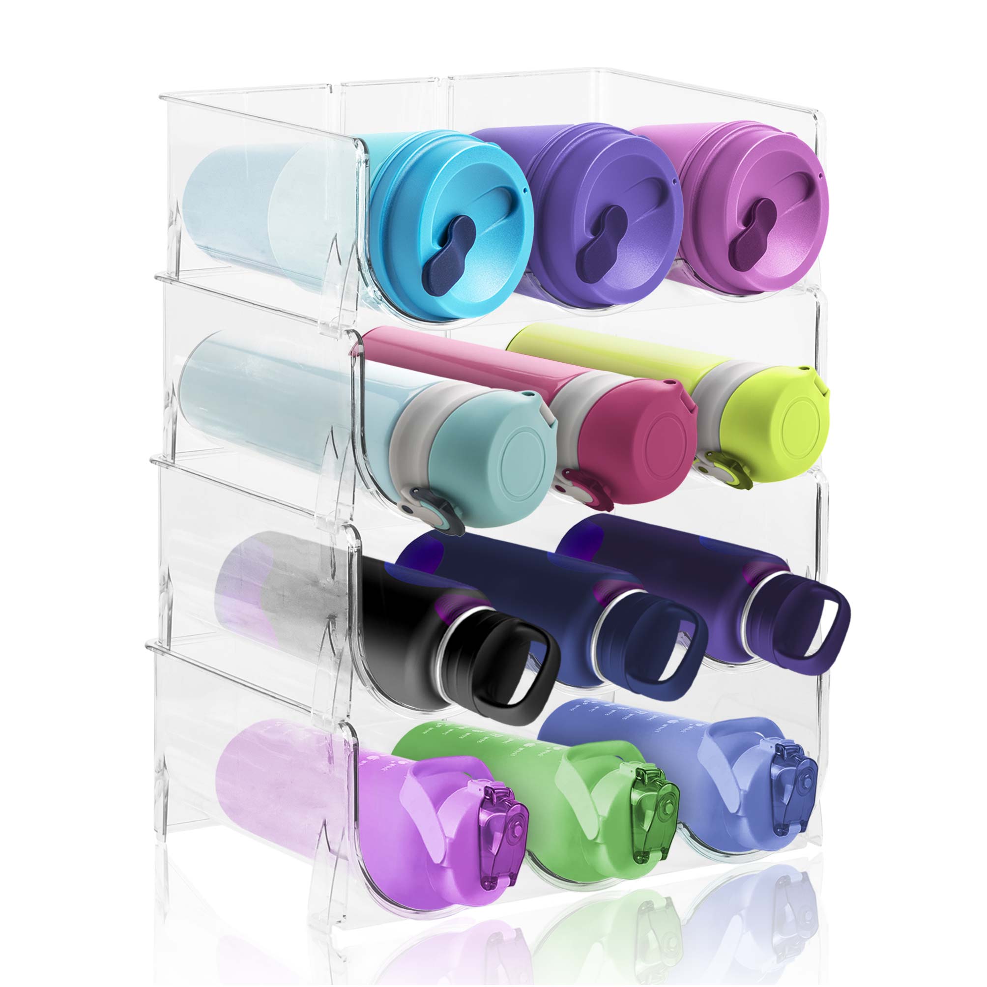 Foto 2 pulgar | Magma Life Organizador Acrílico Apilable Para 12 Botellas  Ideal Para Refrigerador O Alacena