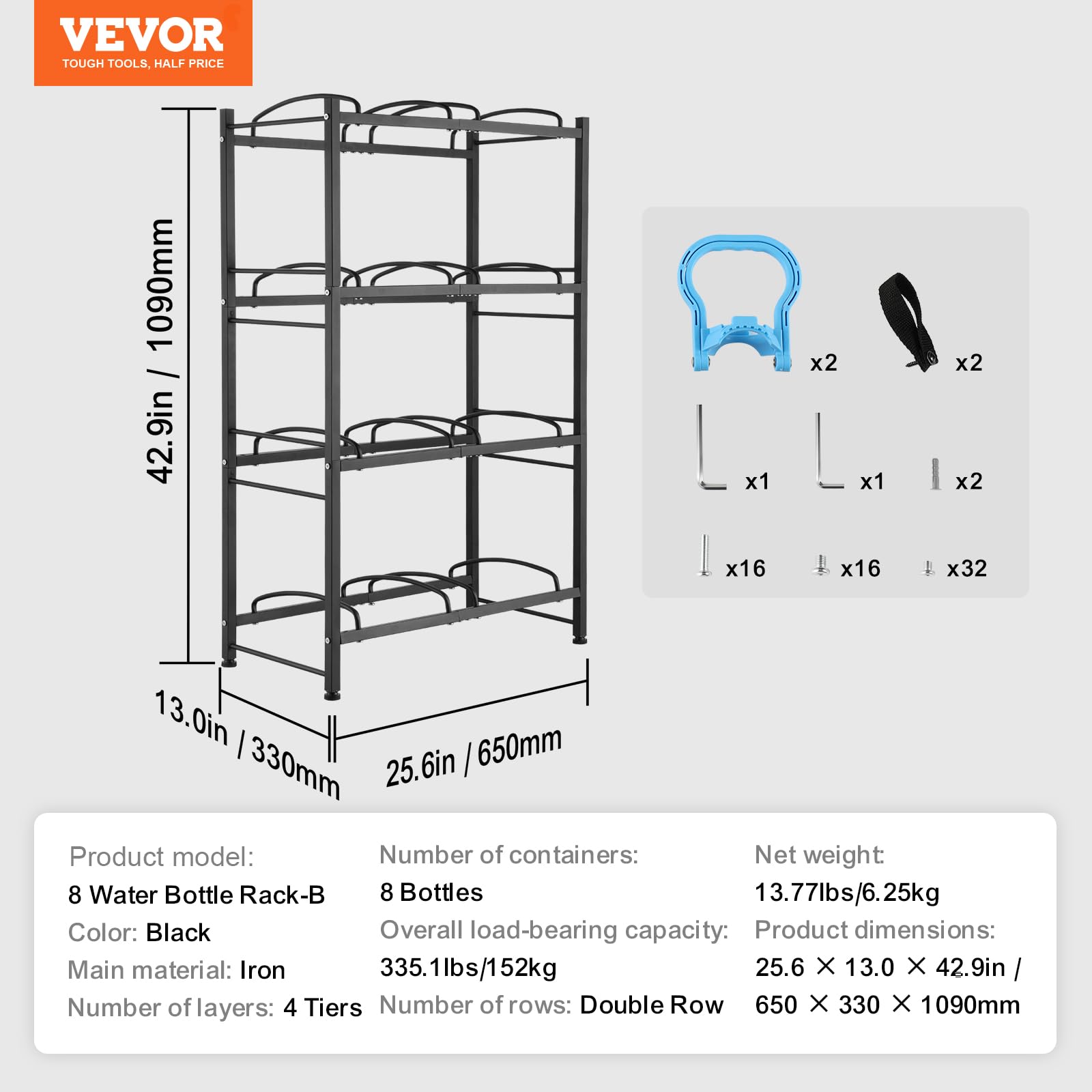 Foto 8 pulgar | Soporte Para Jarras De Agua Vevor  4 Niveles  Doble Fila  5 Galones  Negro - Venta Internacional.