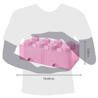 Foto 2 | Caja De Almacenamiento Lego Brick Con 8 Pomos Y 2 Cajones, Color Rosa Claro - Venta Internacional.