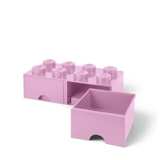 Foto 3 | Caja De Almacenamiento Lego Brick Con 8 Pomos Y 2 Cajones, Color Rosa Claro - Venta Internacional.