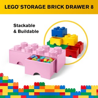 Foto 6 | Caja De Almacenamiento Lego Brick Con 8 Pomos Y 2 Cajones, Color Rosa Claro - Venta Internacional.