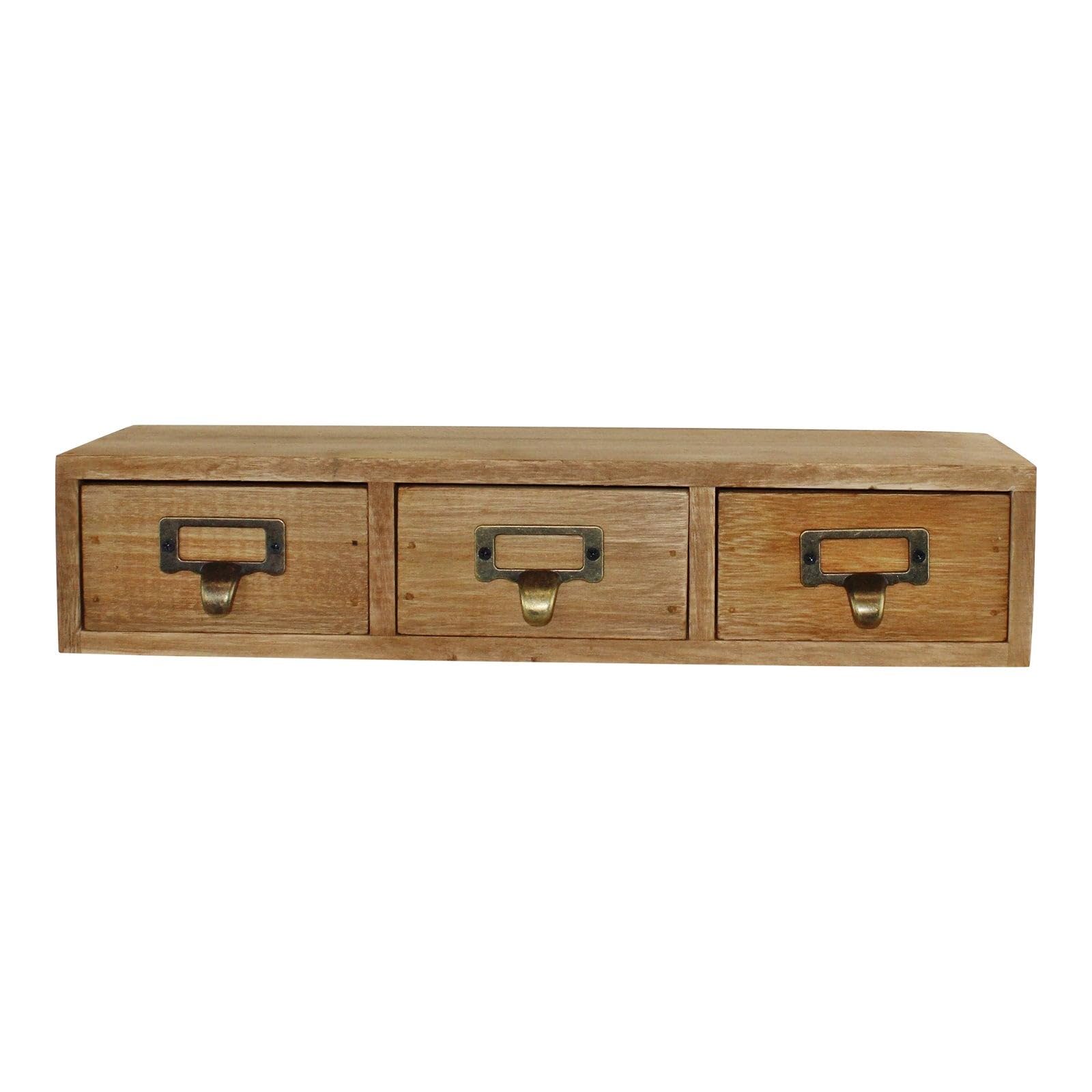 Foto 5 pulgar | Unidad De Almacenamiento Geko Con 3 Cajones, Un Solo Nivel, Baratija De Madera Marrón - Venta Internacional.