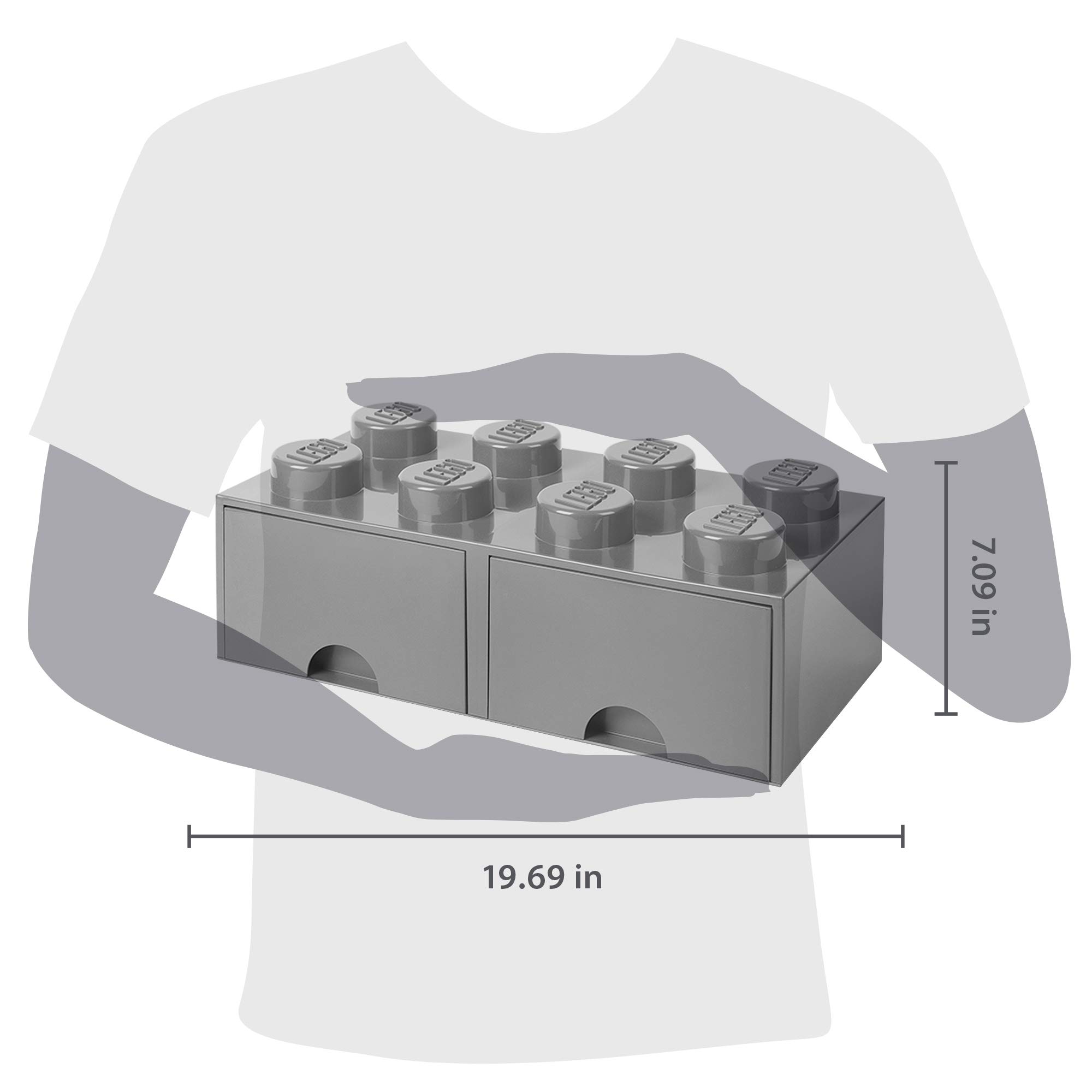Foto 3 pulgar | Caja De Almacenamiento Lego Brick Con 8 Pomos Y 2 Cajones  Color Gris - Venta Internacional.