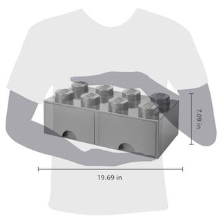 Foto 2 | Caja De Almacenamiento Lego Brick Con 8 Pomos Y 2 Cajones Color Gris - Venta Internacional.