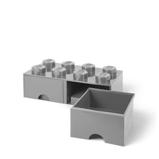 Foto 3 | Caja De Almacenamiento Lego Brick Con 8 Pomos Y 2 Cajones Color Gris - Venta Internacional.