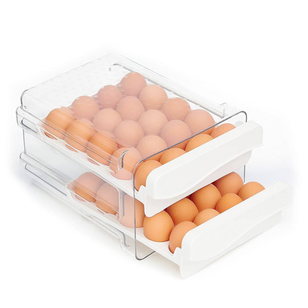 Organizador De 40 Huevos Con 2 Cajones Para El Refrigerador Y Cocina , Redlemon, 83620, Transparente