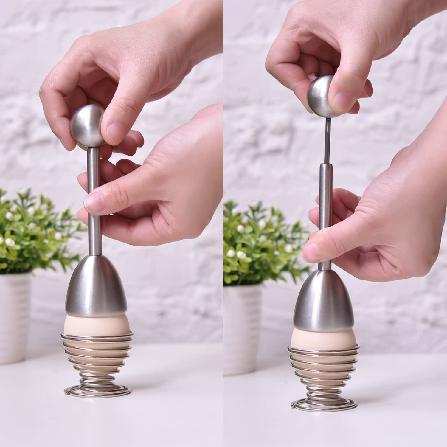 Foto 3 pulgar | Cubierta Para Huevos Jieyou De Acero Inoxidable De 14 Cm Con Huevera - Venta Internacional.