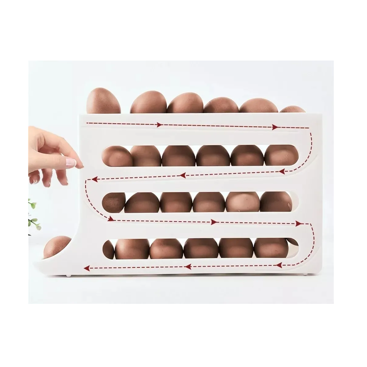 Foto 3 pulgar | Organizador Dispensador De Huevos Para 30 Huevos.4 Niveles Eo Safe Imports Esi-20621 Blanco