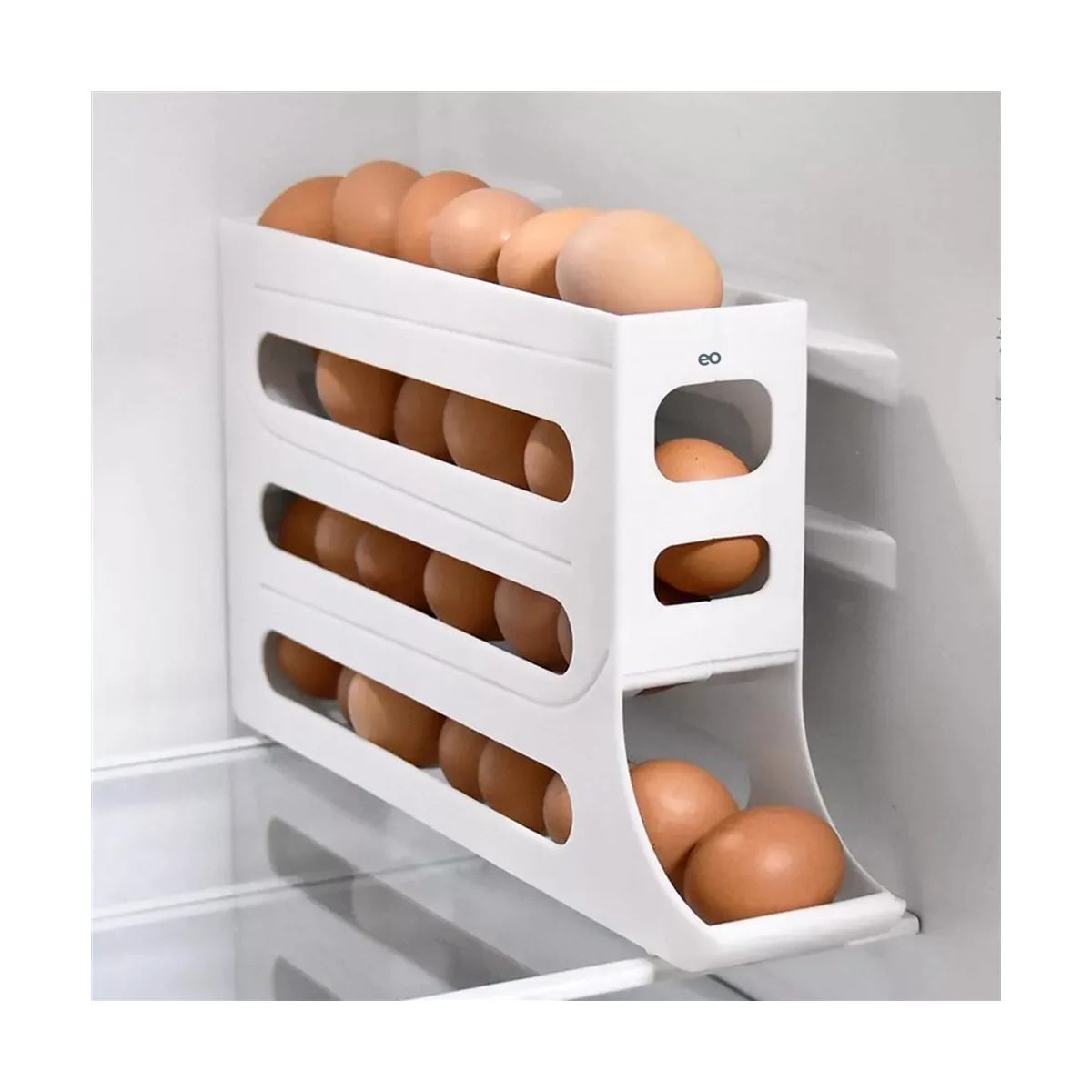 Foto 5 pulgar | Organizador Dispensador De Huevos Para 30 Huevos.4 Niveles Eo Safe Imports Esi-20621 Blanco