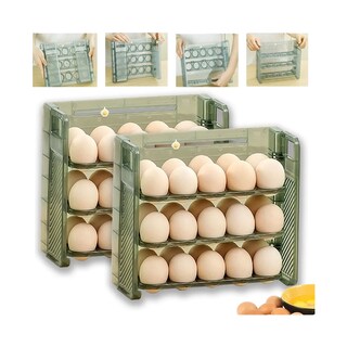 Foto 2 | Organizador De Huevos De 3 Niveles Para 60 Huevos 2pz Eo Safe Imports Esi-20619 Verde