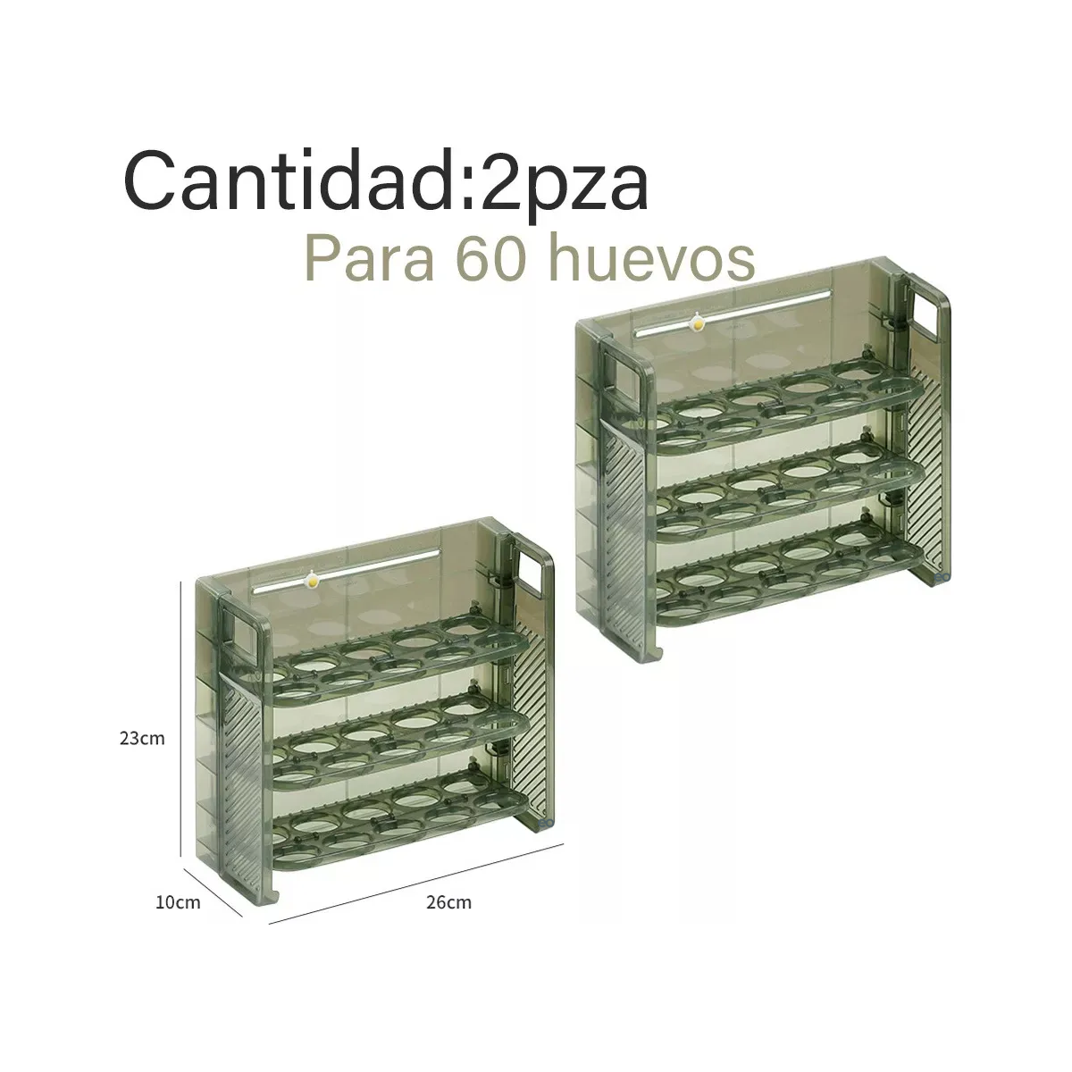 Foto 3 | Organizador De Huevos De 3 Niveles Para 60 Huevos 2pz  Eo Safe Imports Esi-20619 Verde
