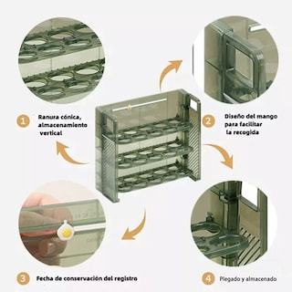 Foto 4 | Organizador De Huevos De 3 Niveles Para 60 Huevos 2pz Eo Safe Imports Esi-20619 Verde