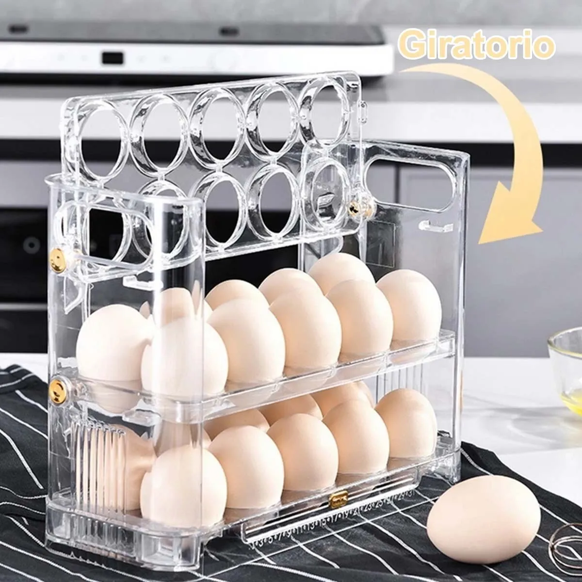 Foto 4 pulgar | Organizador De Cocina Soporte Para Huevos De Almacenamiento Eo Safe Imports Esi-20620 Transparente