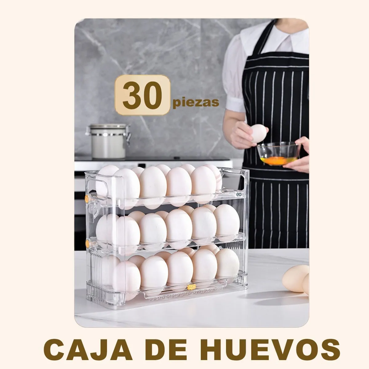 Foto 4 | Organizador De Cocina Soporte Para Huevos De Almacenamiento Eo Safe Imports Esi-20620 Transparente