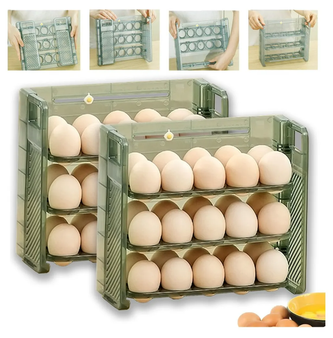 Foto 2 | Organizador De Huevos Xtellar Con Capacidad De Almacenamiento De 60 Huevos Para Un Hogar Moderno  2pz