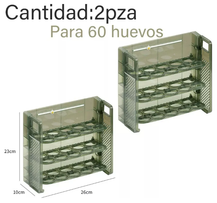 Foto 4 pulgar | Organizador De Huevos Xtellar Con Capacidad De Almacenamiento De 60 Huevos Para Un Hogar Moderno  2pz