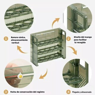 Foto 4 | Organizador De Huevos Xtellar Con Capacidad De Almacenamiento De 60 Huevos Para Un Hogar Moderno 2pz