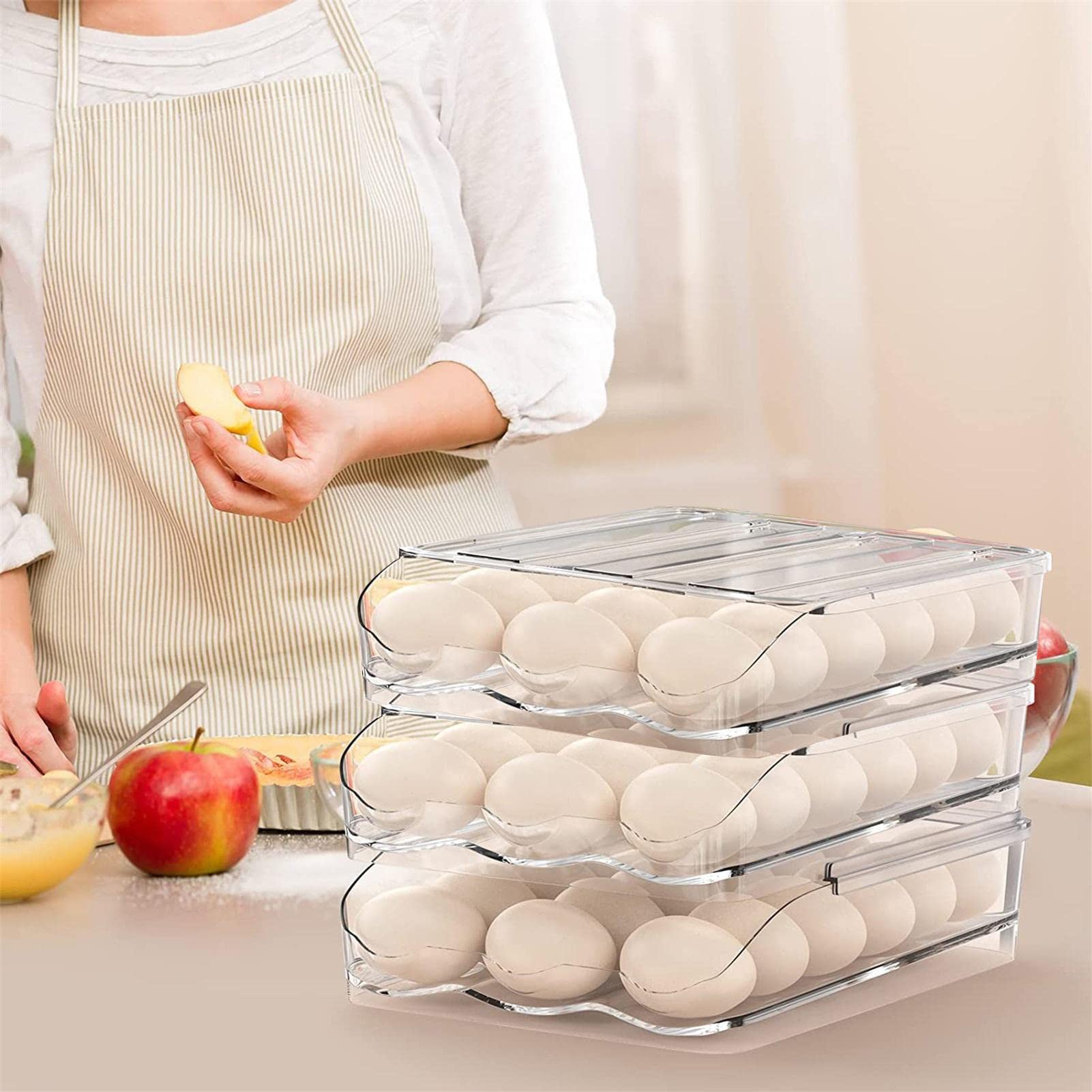 Foto 3 pulgar | Refrigerador Apilable Automático Con Soporte Para Huevos Lafande - Venta Internacional.