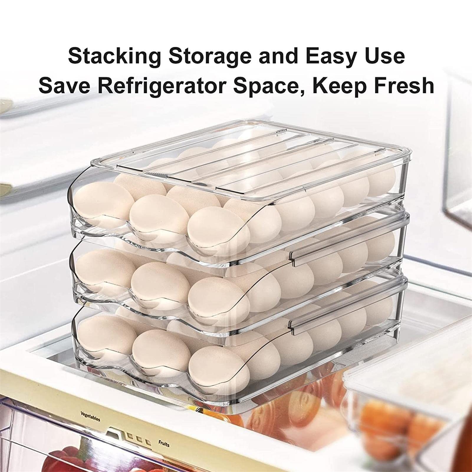 Foto 4 pulgar | Refrigerador Apilable Automático Con Soporte Para Huevos Lafande - Venta Internacional.