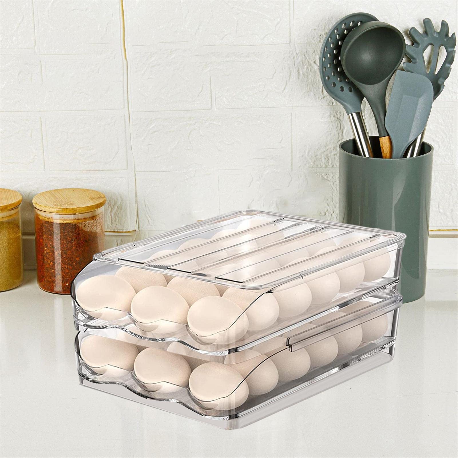Foto 3 pulgar | Refrigerador Apilable Automático Con Soporte Para Huevos Lafande - Venta Internacional.