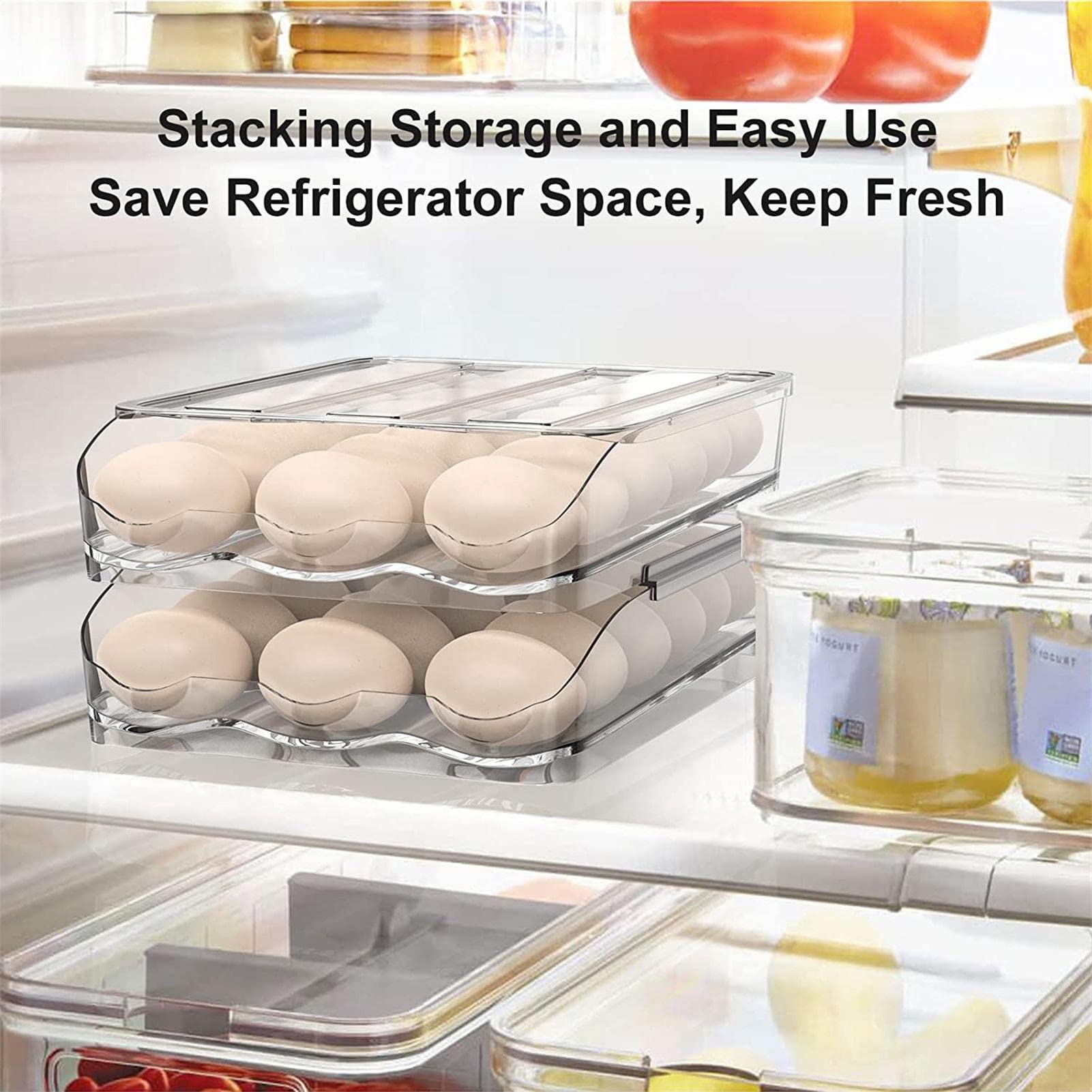 Foto 4 pulgar | Refrigerador Apilable Automático Con Soporte Para Huevos Lafande - Venta Internacional.