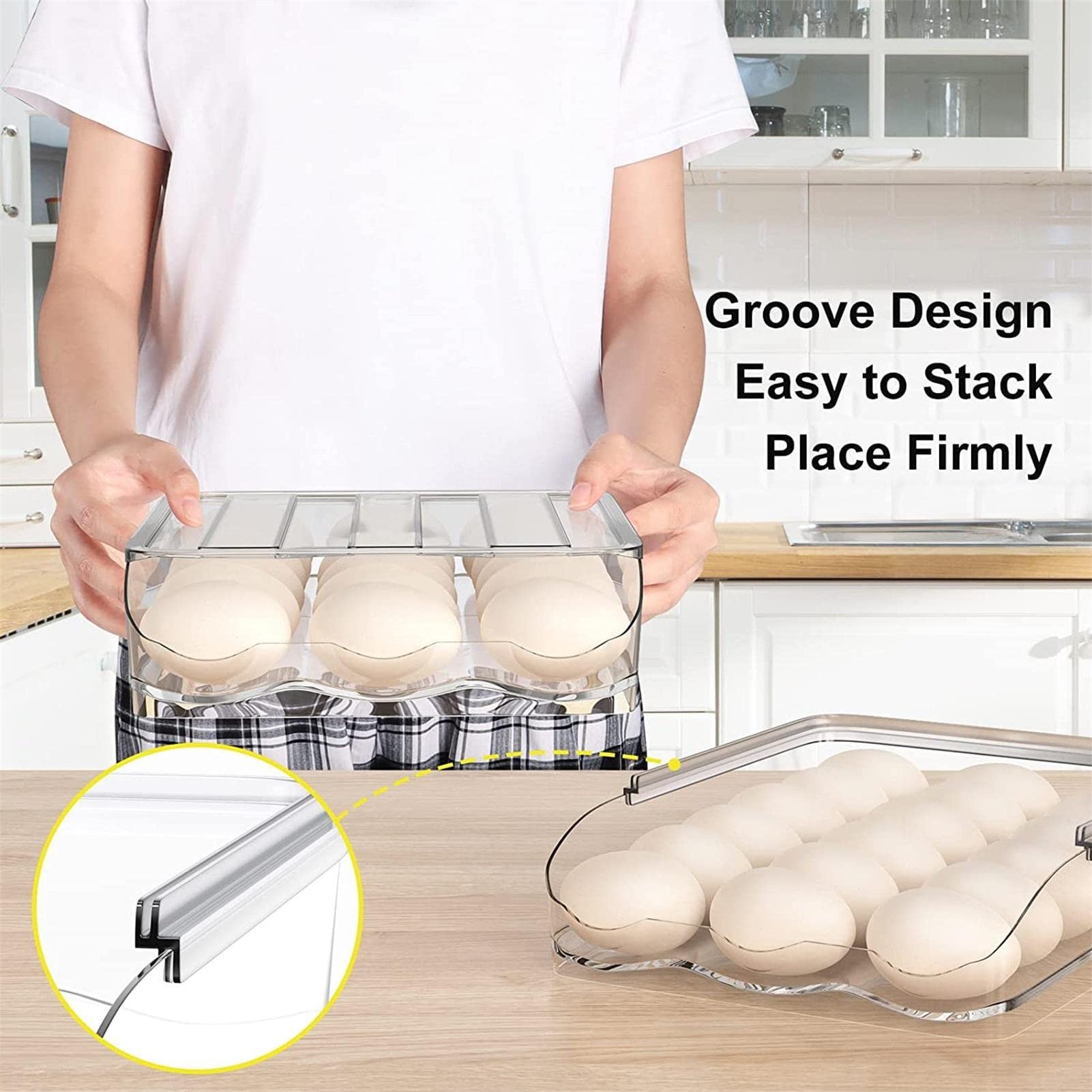 Foto 7 pulgar | Refrigerador Apilable Automático Con Soporte Para Huevos Lafande - Venta Internacional.