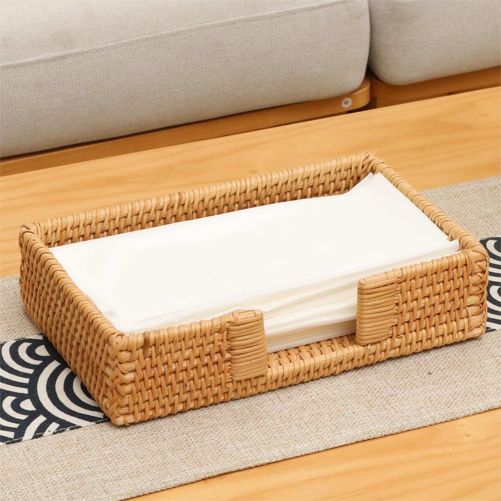 Foto 7 pulgar | Servilletero Yangqihome Rectangular De Ratán 24 X 14 X 5,5 Cm - Venta Internacional.
