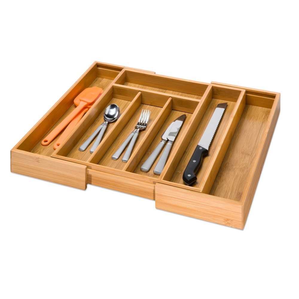 Foto 2 pulgar | Organizador para Cubiertos de Bamboo Honey-can-do Kch-01079 color Beige