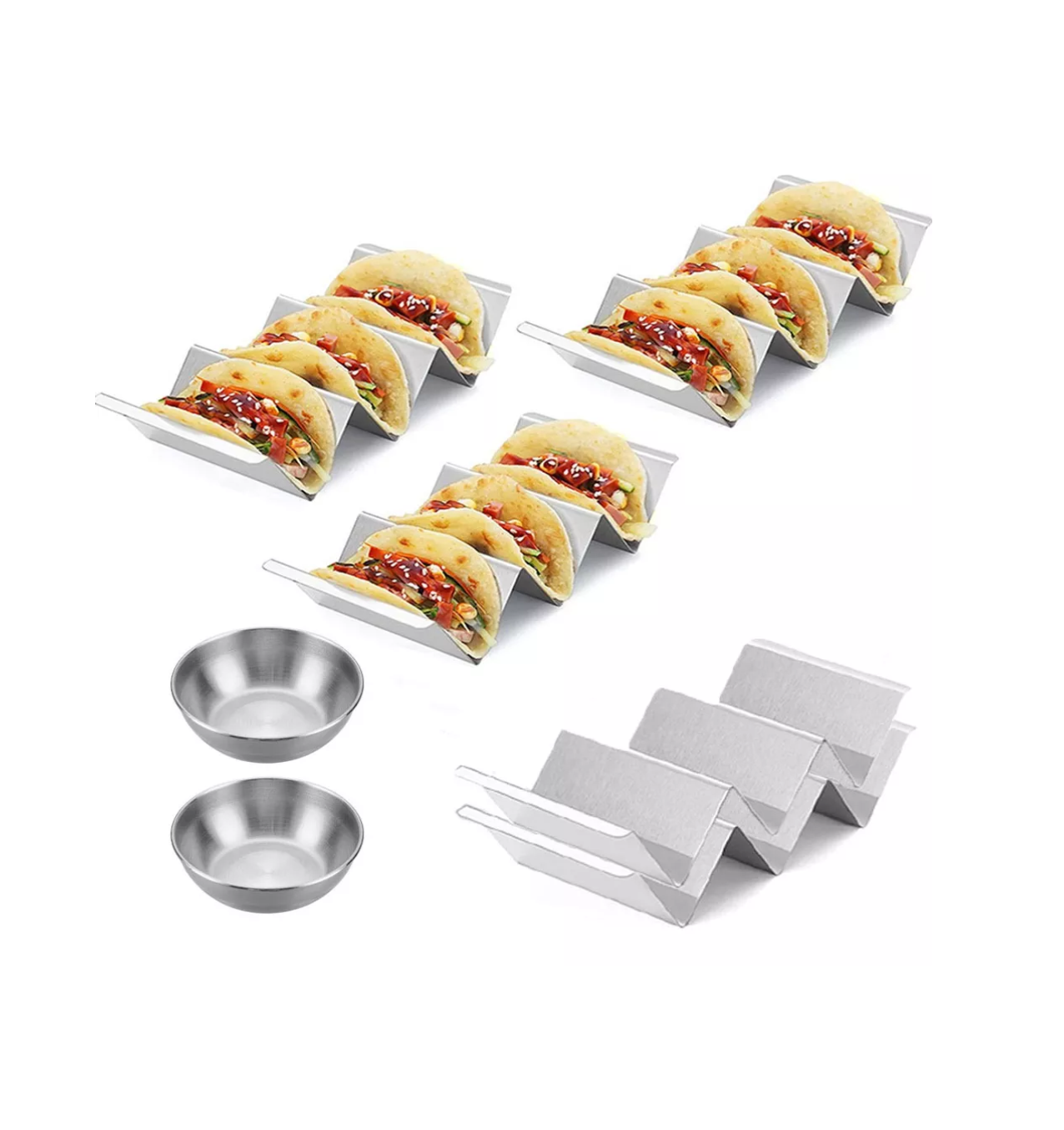 Soporte de Concha para Taco + Tazas Salsa Lab.G 7 Piezas